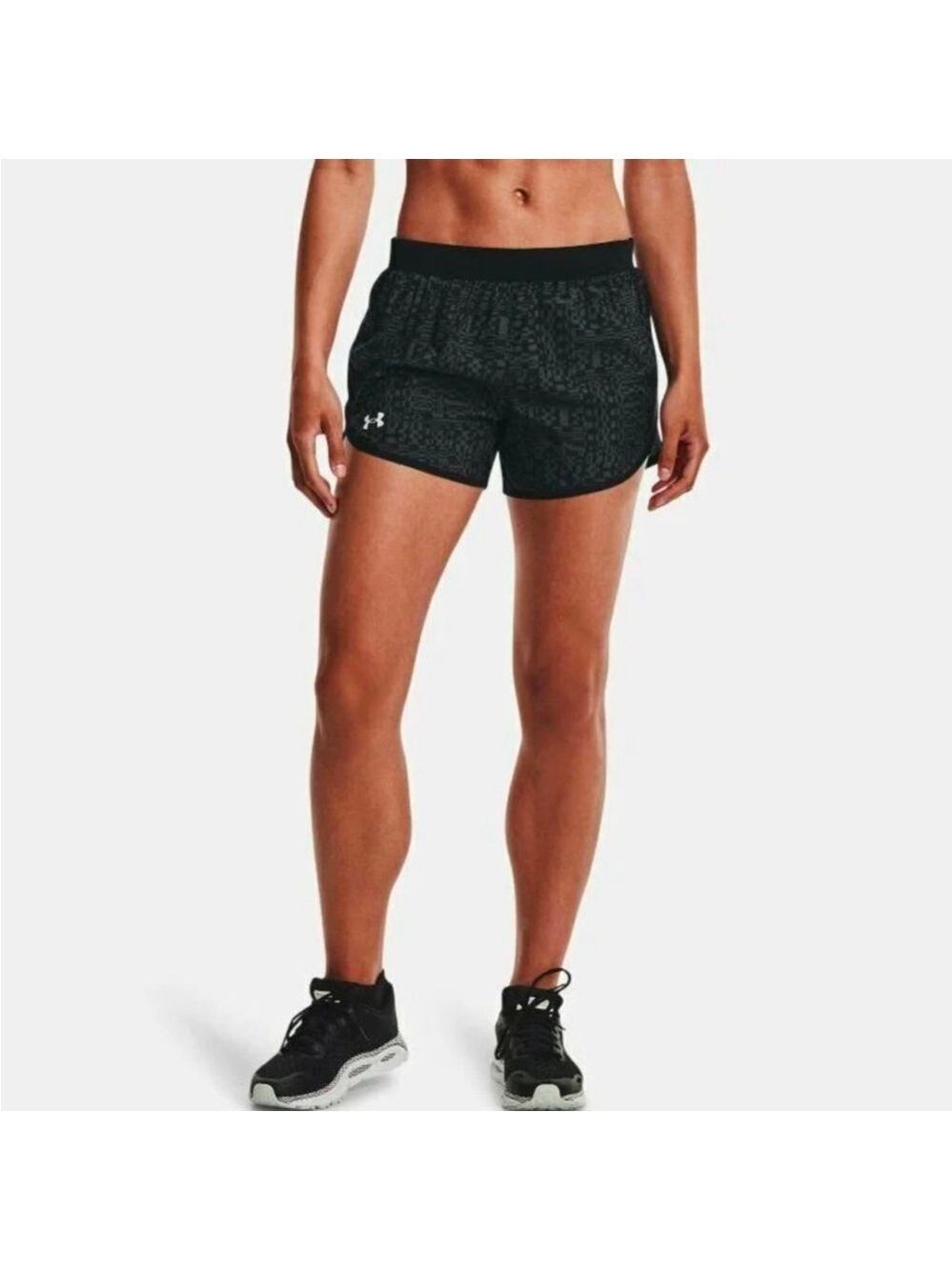 Under Armour HeatGear Fly By 2.0 Printed Running Shorts XL Black Gray NWT